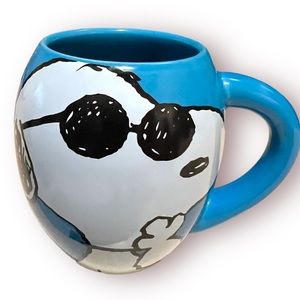 Peanuts Snoopy Joe Cool Double Sided Blue Coffee Tea or Hot Cocoa Mug Super Cute